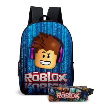 Imagem de Kit Mochila com Estojo Escolar Infantil do Roblox Menino e Menina  - U