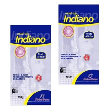 Imagem de Hene em Gel Divina Dama Indiano 02x180gr Preto Medio (Preto Natural) P