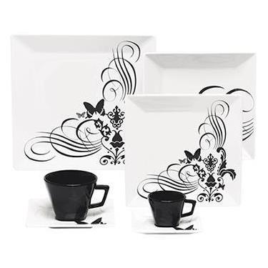Imagem de Aparelho de Jantar Chá Café Oxford Porcelana Quartier Tatoo 42 peças, 