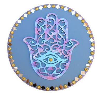 Imagem de Mandala Hamsá / Mão de Fátima/Proteção e Intuição 26cm - Aqui Tem Magi