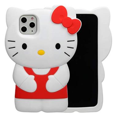 Imagem de MONEHOYSY Capa de desenho animado para iPhone 16 Pro 6,3 polegadas 2024, moda fofa 3D gatinho fofo kawaii silicone macio animal tectivo gel shock of gel capa traseira para crianças mulheres meninas