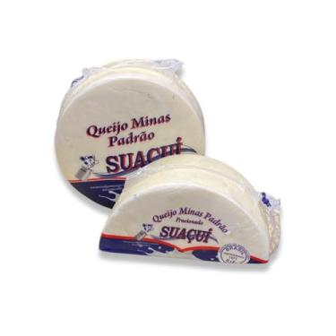 Imagem de Queijo Minas Padrão Suçuí - Inteiro 800g ou Meia Lua 400g | Produzido em Minas Gerais | Textura Cremosa e Sabor Suave | Ideal para Cafés, Lanches, Sanduíches e Tábuas de Frios | Produto Autêntico com Selo SIF (PEÇA 400G)