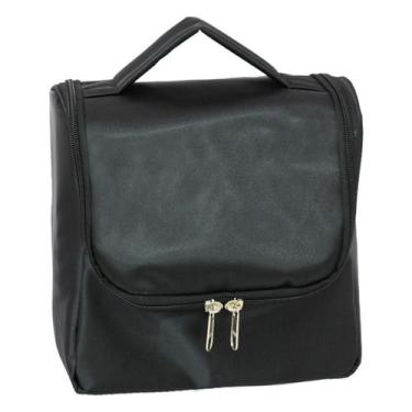 Imagem de Necessaire Para Maquiagem Ls Bolsas Preta Com 13 Divisórias Internas -