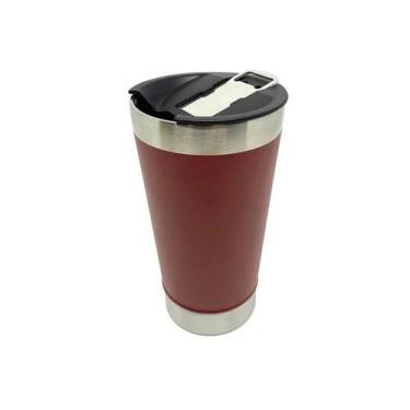 Imagem de Copo Termico Aço Inox Com Tampa E Abridor 473 ml Cerveja Drink Chopp -