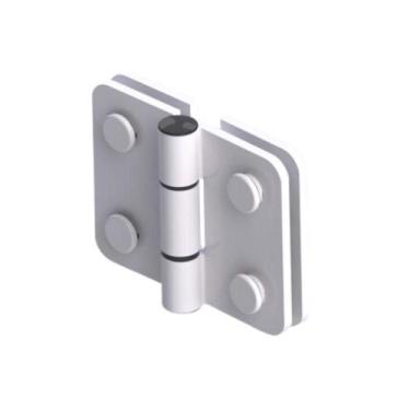 Imagem de Dobradiça em Alumínio Branca para Vidro Temperado Alumiconte DOB1131EB