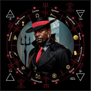 Imagem de Toalha Altar Tarot Tecido Jogo Cartas Exu Guardião 70x70cm - Meta Atac