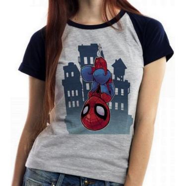 Imagem de Baby look blusa feminina ou Camiseta unissex Spider Man - Empório Dutr