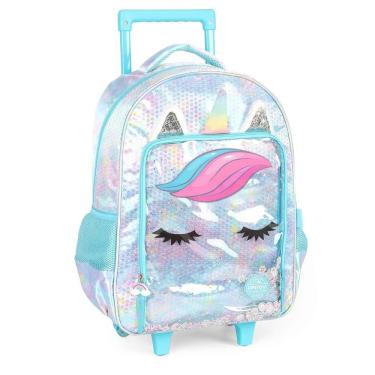 Imagem de Mochila Rodinhas Sem Alça Luxcel Up4You Unicórnio Lantejola