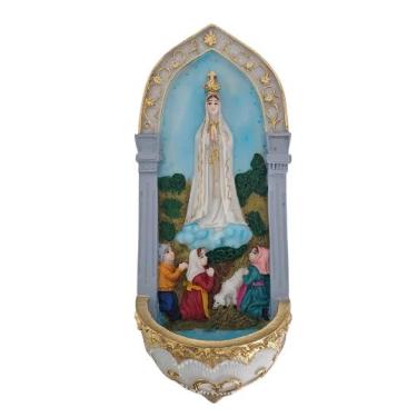 Imagem de Imagem de Nossa Senhora de Fátima com pastores porta água benta de par