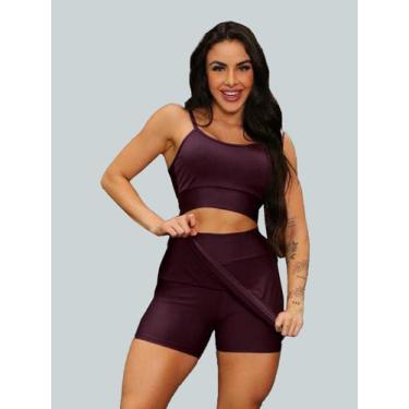 Imagem de Conjunto Short Saia Academia Saia Beach Tennis Com Short Interno Donna