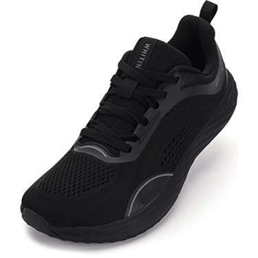 Imagem de WHITIN Masculino Mens Zero Drop Wide Toe Box Road Running Shoes Tamanho 11 Leve Treino Esportivo Confortável Largura Tênis Atletismo Malha Ao Ar Livre Preto 45