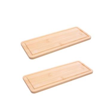 Imagem de Kit 2 Bandejas de Bambu Hire 28x11x15cm Lyor Travessa Servir, 1360