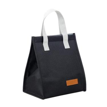 Imagem de Bolsa Térmica Com Alça De Mão Marmita Lancheira  - Bogu By Siss, Preto