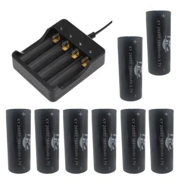 Imagem de Kit Carregador Duplo De 4 Slot Bateria 14500 Mais 8 Bateria 18650, 145