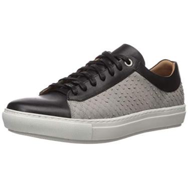 Imagem de Brothers United Tênis masculino fashion de luxo feito no Brasil de couro, Napa preto/serpente cinza, 39
