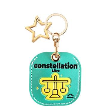 Imagem de Capa de couro para chaveiro AirTag, capa protetora fofa para Apple Air Tag com chaveiro estrela, antiarranhões, localizador oculto, rastreador GPS para chaves, bolsa, animais de estimação, mochila