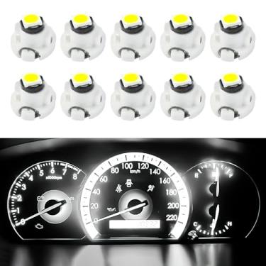 Imagem de Wogomz 10 peças T3 Neo Wedge LED Car Instrument Cluster Dashboard Gauge Bulb, 8 mm Interior Dash Board Indicação Luz de Substituição, Compatível com 35853-SDA-A01 Accord Civic Camry (Branco)