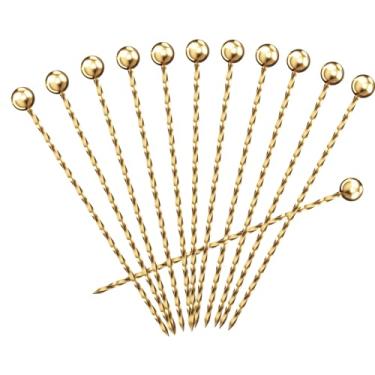 Imagem de Palitos de coquetel de metal, 12 unidades + kit de suporte, palitos de aço inoxidável 304, espetos de coquetel reutilizáveis, palitos de enfeite Bloody Mary, palitos de martini de metal para