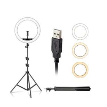Imagem de Ring Light 14 Polegadas 36cm Tripé Suporte Celular Iluminado - A.R Var