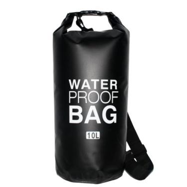 Imagem de Saco estanque bolsa  a prova água 10 litros preto - Mimos e Viagens