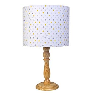 Imagem de Potinho de Mel Abajur Madeira Moderno Tringulo Amarelo