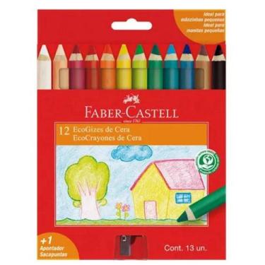 Imagem de Ecogiz de cera faber castell 12 cores c/ apontador
