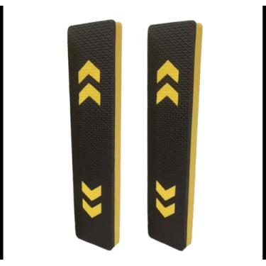 Imagem de Protetor Para-choque de Parede Garagem, 40 x 9 x 3 cm, EVA, Preto e Amarelo, 2 Unidades