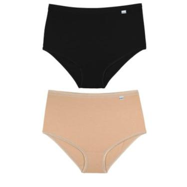 Imagem de Kit 2 Calcinhas Clássicas Modal DelRio 503121, Areia, Preto, G