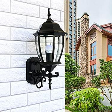 Imagem de Luminária de parede de vidro para área externa, luminária de parede vintage à prova d'água para varanda, decoração externa, lanternas de parede antigas para corredor, vila, pátio, portão de