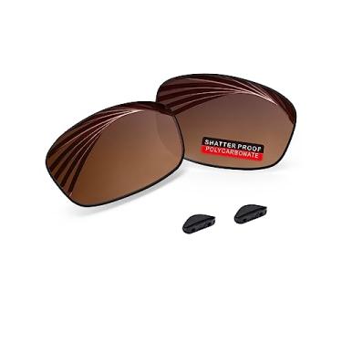 Imagem de iLikeo Lentes de reposição e almofadas de nariz polarizadas de policarbonato PRO+ para óculos de sol Oakley Fives Squared OO9238 - marrom cobre