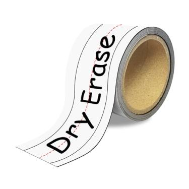 Imagem de Jianwen Tiras magnéticas cortáveis de 7,6 cm x 30 m, tiras magnéticas de frases para professores, rolo de fita magnética branca para sala de aula, escritório, casa, ímãs apagáveis a seco