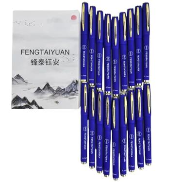 Imagem de Fengtaiyuan B07P18, Caneta Rollerball de tinta gel, tinta azul, FInePoint 0,7 mm, Embalagem com 18, Canetas lisas para escrita (0,7 mm-azul-18 peças)