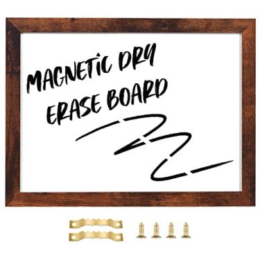 Imagem de Quadro branco apagável a seco para parede, quadro branco magnético, quadro suspenso para decoração/planejamento/desenho/memorando, para escritório/escola/casa 11,20 x 39,9 cm - marrom nogueira