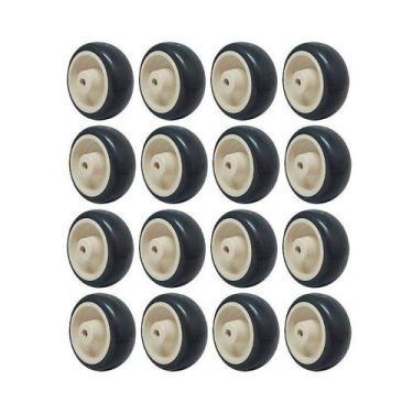 Imagem de Kit 16 un roda borracha termoplástica 3 pol 70kg p/ rodízio - AJAX