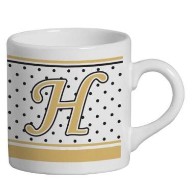 Imagem de Caneca Small Alfabeto Poá Branco 180ml - Cerâmica Regina