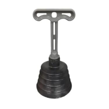 Imagem de 1 Desentupidor de Pia Sanfonado Reforçado em Borracha com Cabo Plástico – Alta Sucção e Vedação para Cozinha e Banheiro | Utilidades Domésticas | Desentupidor Sanfonado Potente e Durável