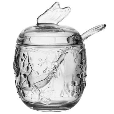 Imagem de Açucareiro com Colher New Butterfly Cristal 220ml 220873 - Lyor - LYOR