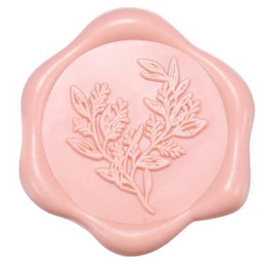 Imagem de Yoption Adesivos de selo de cera de eucalipto, pacote com 50 adesivos de selo de cera rosa empoeirado selos autoadesivos para festa de casamento, aniversário, convites de Natal