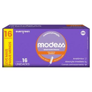 Imagem de Absorvente Interno Modess Fluxo Intenso com 16un - Evergreen