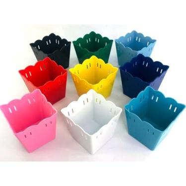 Imagem de Kit C/20 Cachepot Plástico Passa Fita - Centro de Mesa Lembrancinhas(Verde)