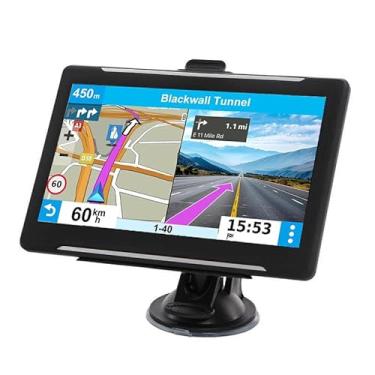Imagem de Navegador GPS para carro, caminhão, trailer, mapa de 2025 (atualizações vitalícias gratuitas) tela sensível ao toque de 17,8 cm, suporte para orientação de direção de virada de voz/aviso de velocidade