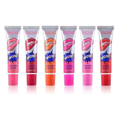 Imagem de 6 Colors Tattoo Magic Color Lip Stain Tint Long Lasting Lip Gloss Sets for Women Peel Off Colored Matte Sexy Colors XC