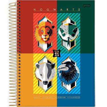 Imagem de Caderno Espiral Universitário 10 Matérias 200f Harry Potter Hogwarts Jandaia Estampa 12