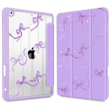 Imagem de May Chen Capa traseira transparente para iPad 9ª geração com suporte para lápis, iPad 8ª/7ª geração de 10,2 polegadas, [suporte de caneta] Suporte triplo para despertar/hibernar, capa traseira