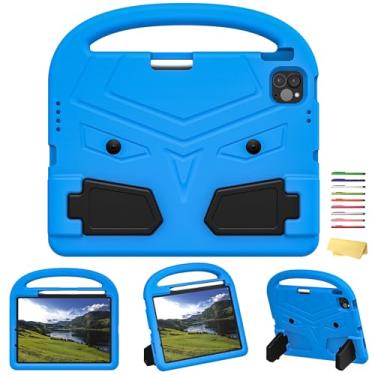 Imagem de UUcovers Capa infantil para iPad Pro de 11 polegadas M4 (2024) - 5ª geração, com suporte para lápis/suporte/alça/suporte dobrável, leve e macia, espuma vinílica acetinada, à prova de choque, capa para