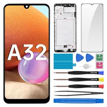 Imagem de BESJMYT Substituição de tela AMOLED para Samsung Galaxy A32 com moldura OLED Display Touch Digitalizador, montagem completa, vidro fixo com kit de ferramentas de reparo SM-A325F (A325F A325M A325N)