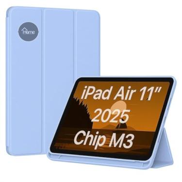 Imagem de Capa Case PREMIUM Anti Impacto com função sleep e suporte para Apple Pencil para iPad Air 2025 de 11 Polegadas Chip M3 (Azul Claro)