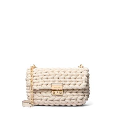 Imagem de Michael Kors Bolsa de ombro grande com corrente conversível Tribeca, creme claro, Creme claro, One Size