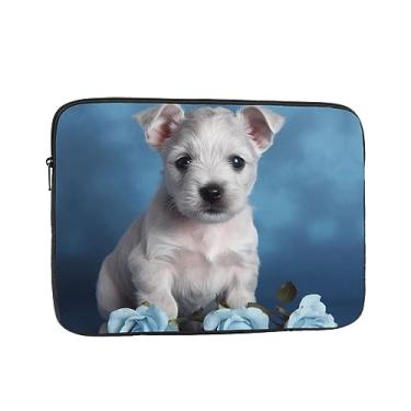 Imagem de Capa para laptop filhote de cachorro rosa azul bolsa para laptop à prova de choque capa protetora para notebook capa para laptop 13 polegadas