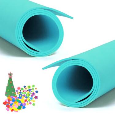 Imagem de 2 peças de folhas de espuma de EVA ciano cosplay espuma EVA 2 mm de espessura 19,68 x 35,45 polegadas papéis de espuma EVA para artes artesanais projeto DIY